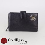 CHANEL シャネル カメリア L字ファスナー財布　黒